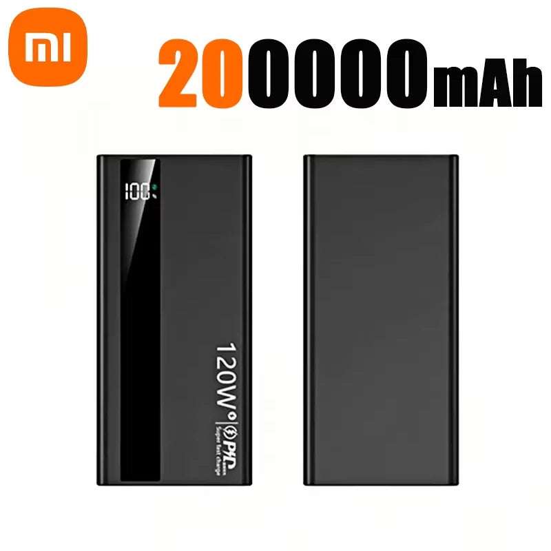 Xiaomi 120W 200000mAh Power Bank High Capacity Digital Display Fast Charging Powerbank Portable Battery Charger For iPhone Writings On The Wall 