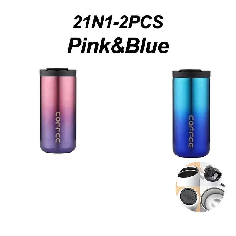 High Quality 304 Stainless Steel Travel Coffee Mug 400ML Double Wall Insulated Leak Proof Cup for Home Office Christmas Present Writings On The Wall 