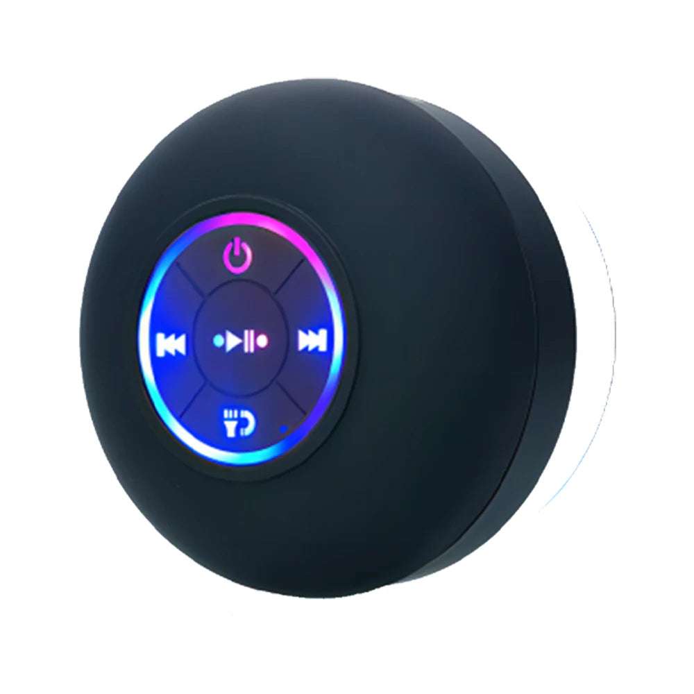 Portable Wireless Bluetooth Speaker LED IPX4 Waterproof Loudspeaker Outdoor Bathroom Large Suction Cup Mini Stereo Sound Box Writings On The Wall 