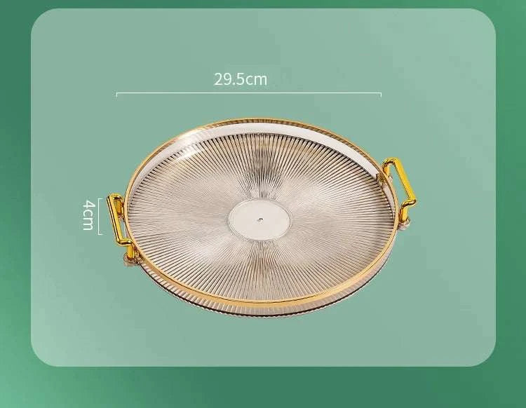Round Serving Decorative Tray Plastic Serving Tray Kitchen Storages Decor for Party Coffee Table for Living Room Bathroom Writings On The Wall 