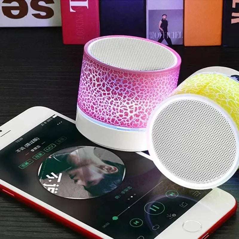 Mini Bluetooth Speaker Wireless Loudspeaker Crack LED SD Card USB Subwoofer Portable MP3 Music Sound Column for PC Mobile Phone Writings On The Wall 