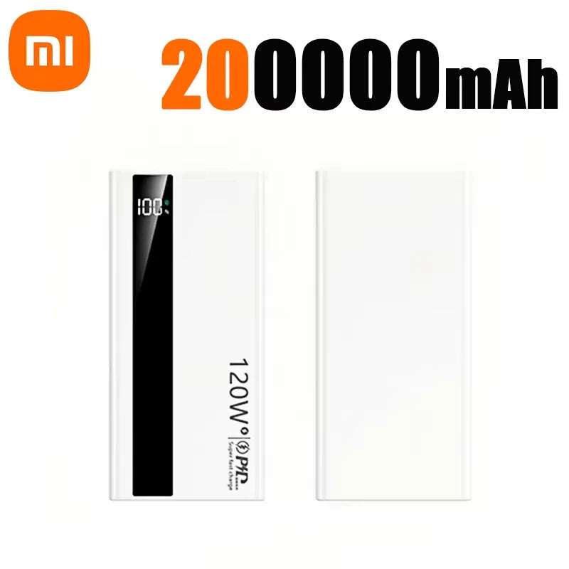 Xiaomi 120W 200000mAh Power Bank High Capacity Digital Display Fast Charging Powerbank Portable Battery Charger For iPhone Writings On The Wall 