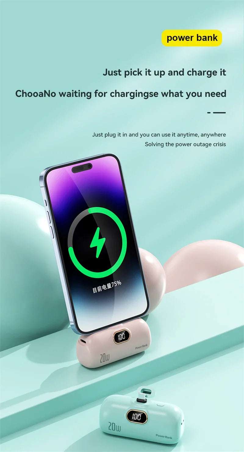 Xiaomi Mijia 30000mAh Mini Portable Power Bank Capsule Mobile Power Supply Emergency External Battery Fast Charger For iPhone 16 Writings On The Wall 