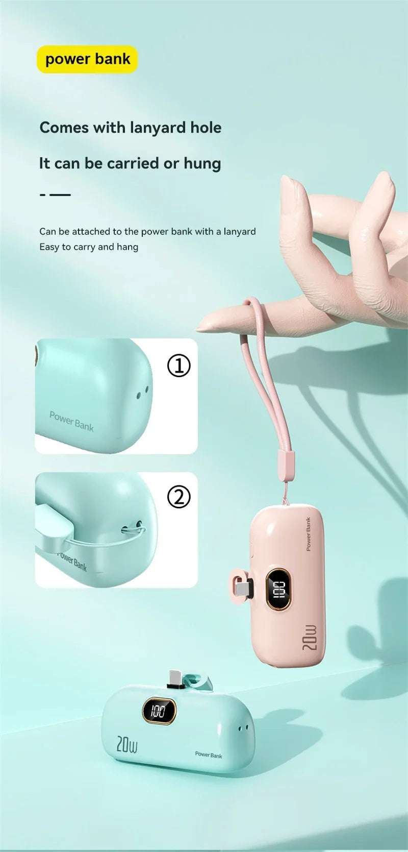 Xiaomi Mijia 30000mAh Mini Portable Power Bank Capsule Mobile Power Supply Emergency External Battery Fast Charger For iPhone 16 Writings On The Wall 