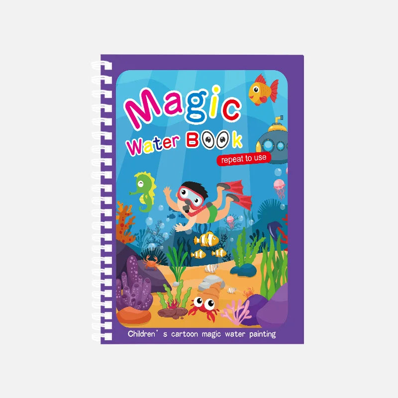 Magic Water Drawing Book Children's Montessori Reusable Coloring Book, Sensory Early Educational Learning Painting Toys for Kids