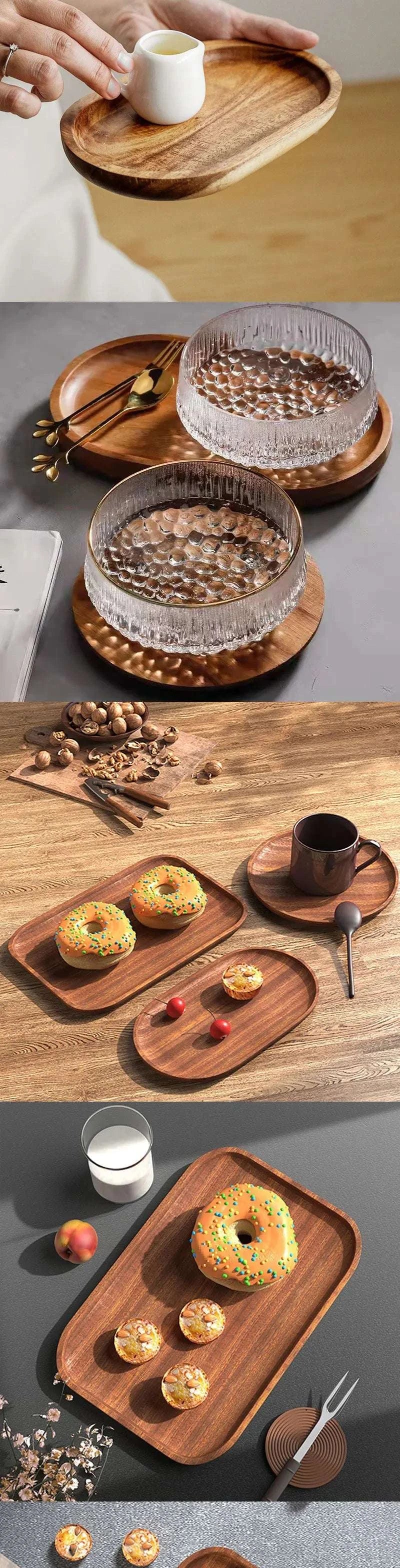 Walnut Wooden Tray Ins Wind Small Wooden Plate Japanese Rectangular Dinner Plate Cake Bread Coffee Tea Solid Wood Plate Tray Writings On The Wall 