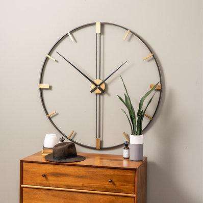 Sleek Black & Gold Wall Clock Writings On The Wall Metal Wall Clock