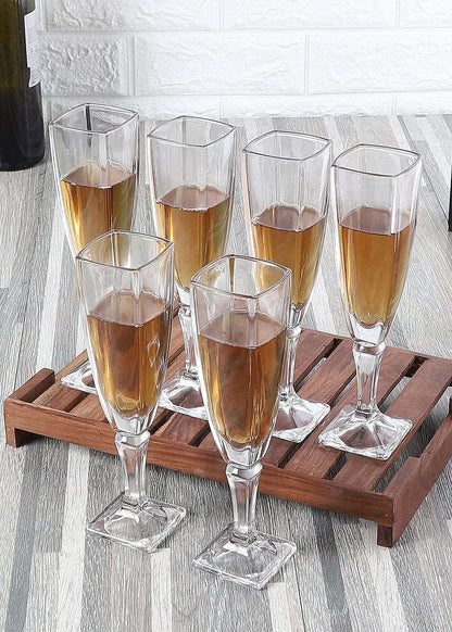 Square Champagne Glass - Set of 6 Writings On The Wall home decor