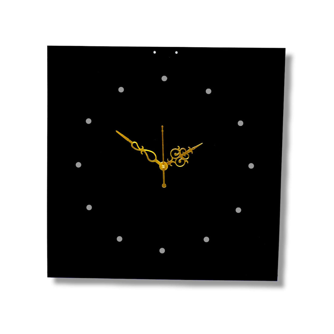 Square Minimal Designer Wall Clock Writings On The Wall Metal Wall Clock