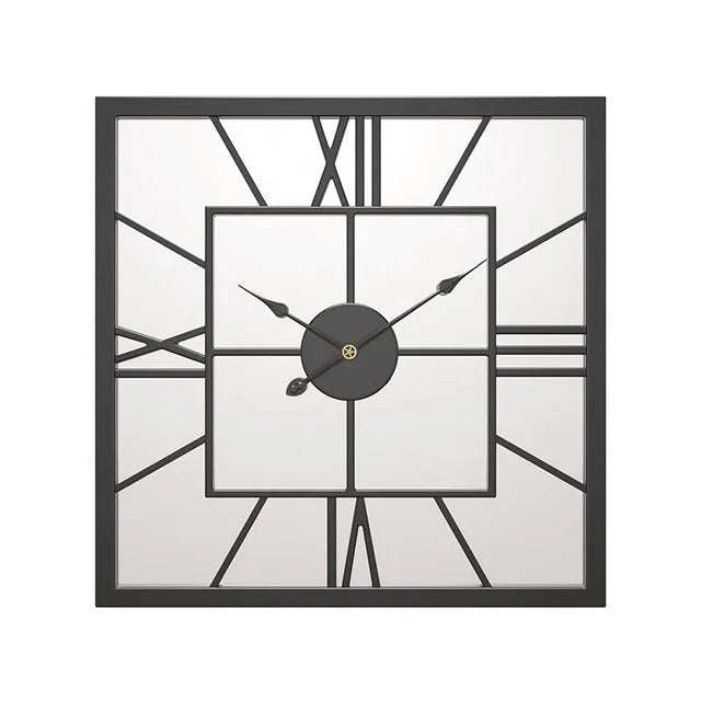 Square Roman Mirror Wall Clock Writings On The Wall Metal Wall Clock