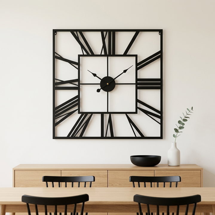 Square Roman Numbers Designer Wall Clock