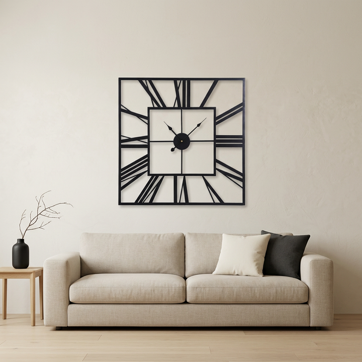 Square Roman Numbers Designer Wall Clock