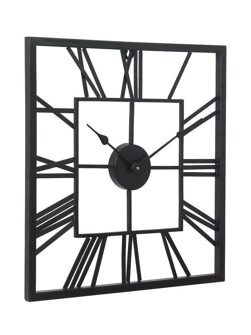 Square Roman Numbers Designer Wall Clock Writings On The Wall Metal Wall Clock