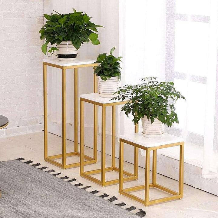 Square Top Pot Planter Stand - Set of 3 Writings On The Wall bestseller