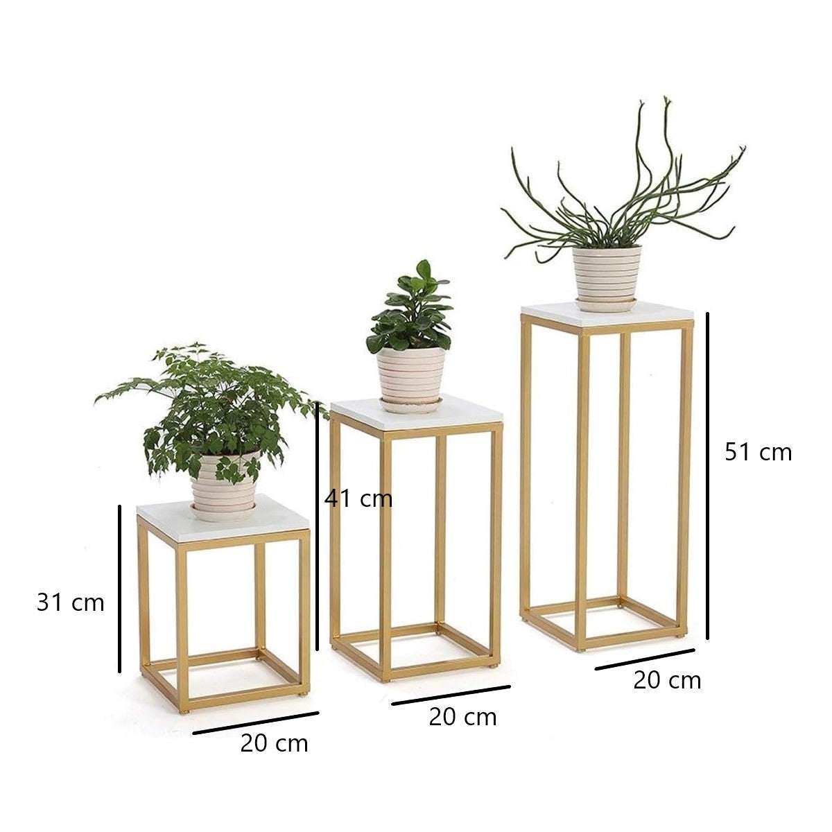Square Top Pot Planter Stand - Set of 3 Writings On The Wall bestseller