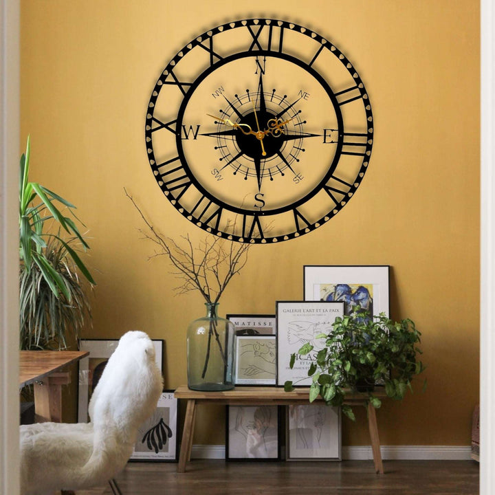 The Traveler Designer Wall Clock Writings On The Wall Metal Wall Clock