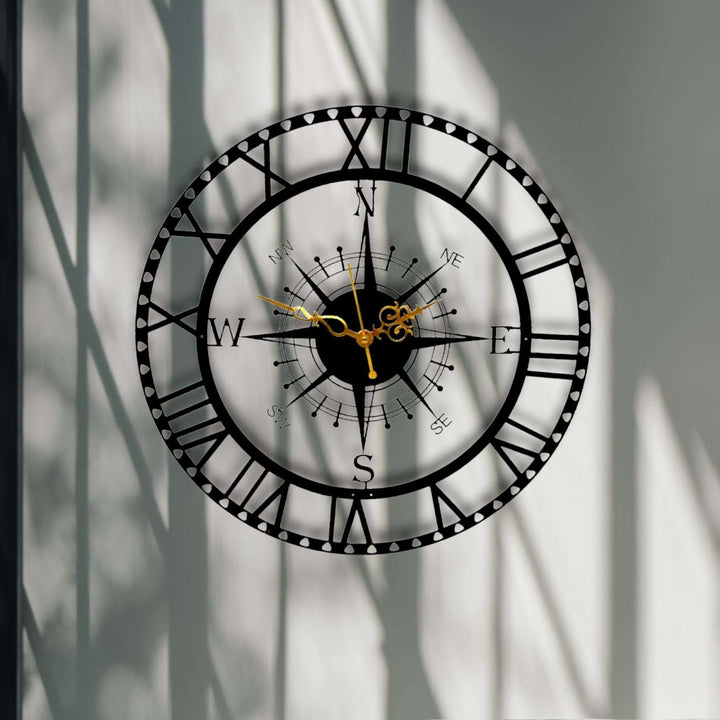 The Traveler Designer Wall Clock Writings On The Wall Metal Wall Clock