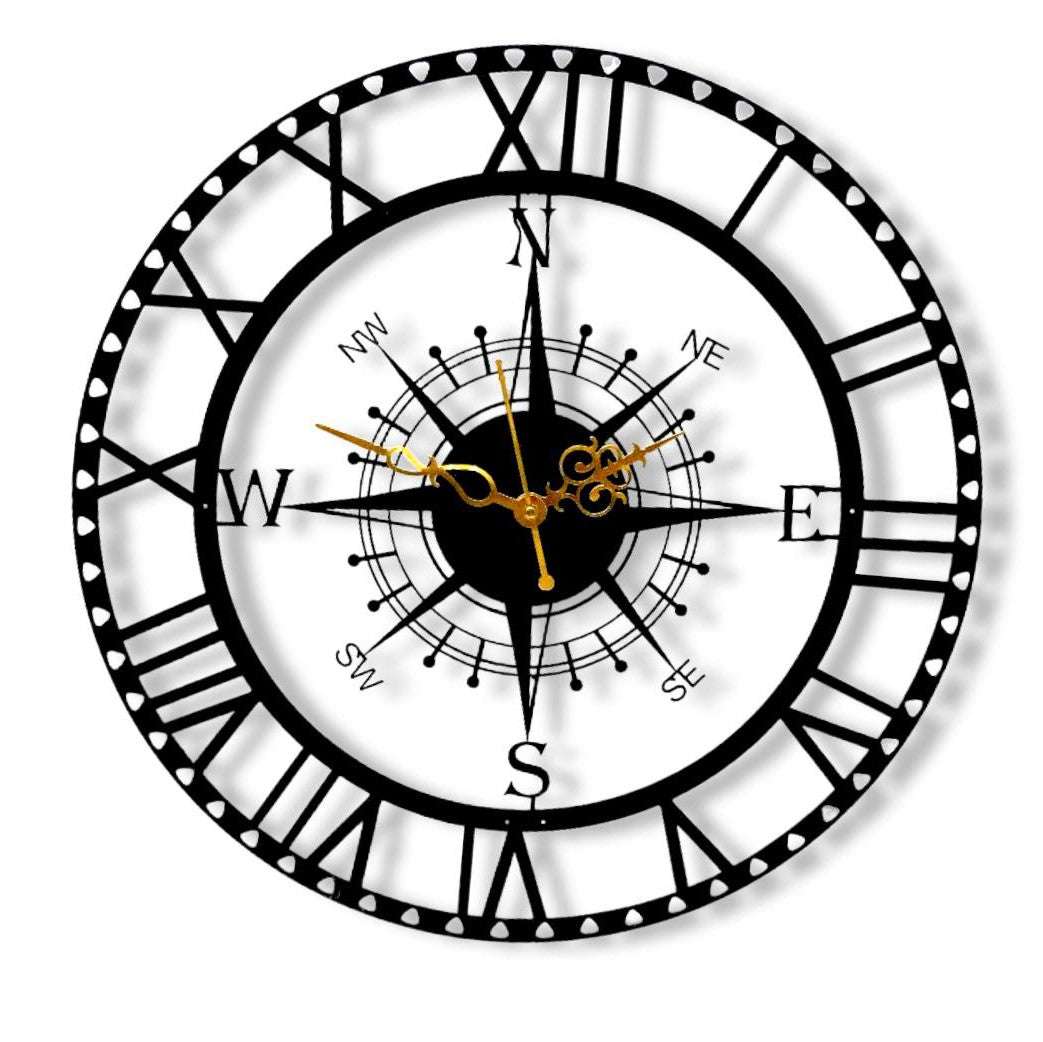 Traveler Designer Metal Wall Clock Large Wall Clock Writings On The