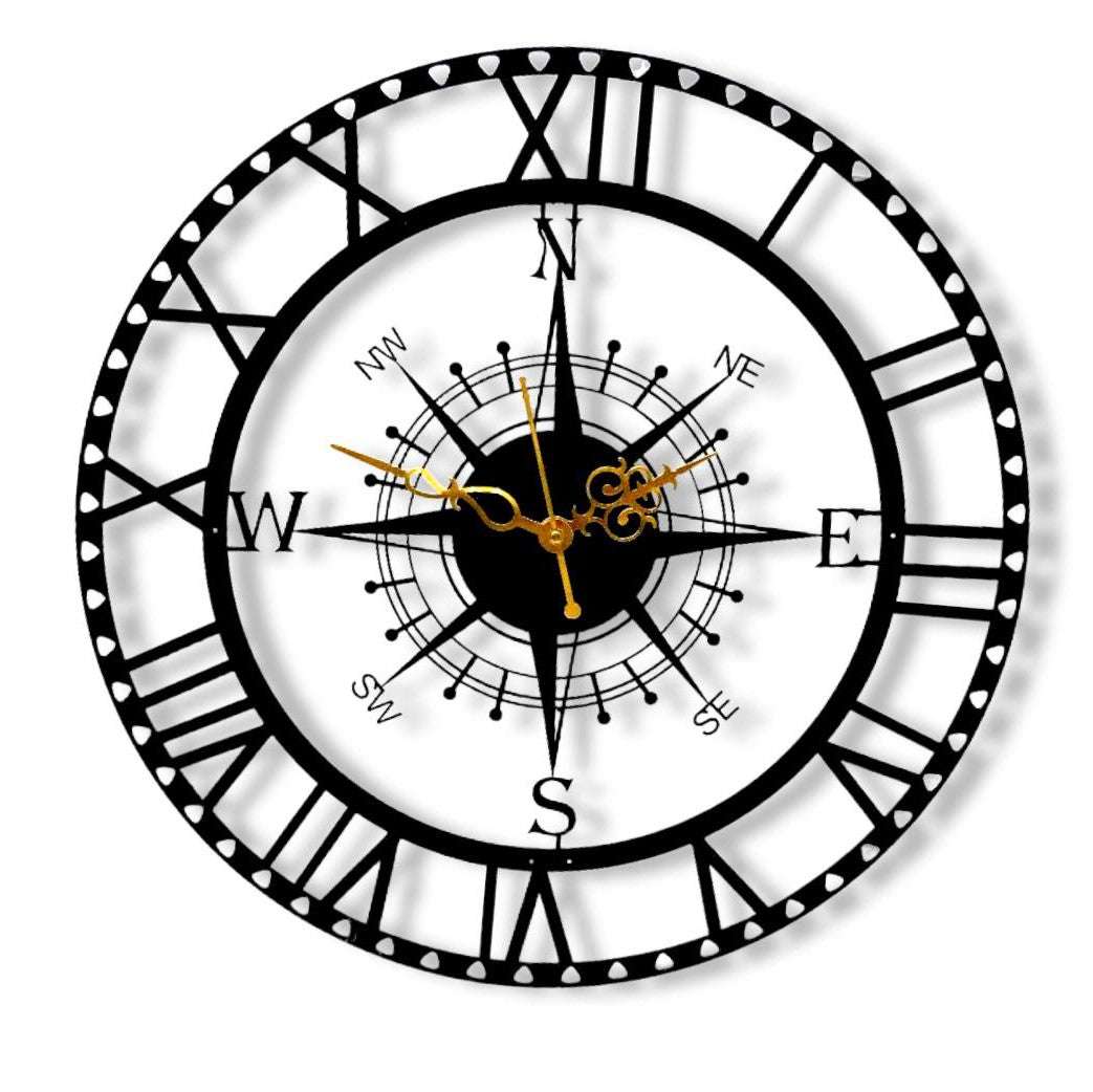 The Traveler Designer Wall Clock Writings On The Wall Metal Wall Clock