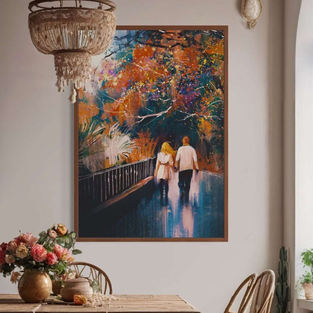 A Walk In The Rain - Art Print Writings On The Wall Canvas Print