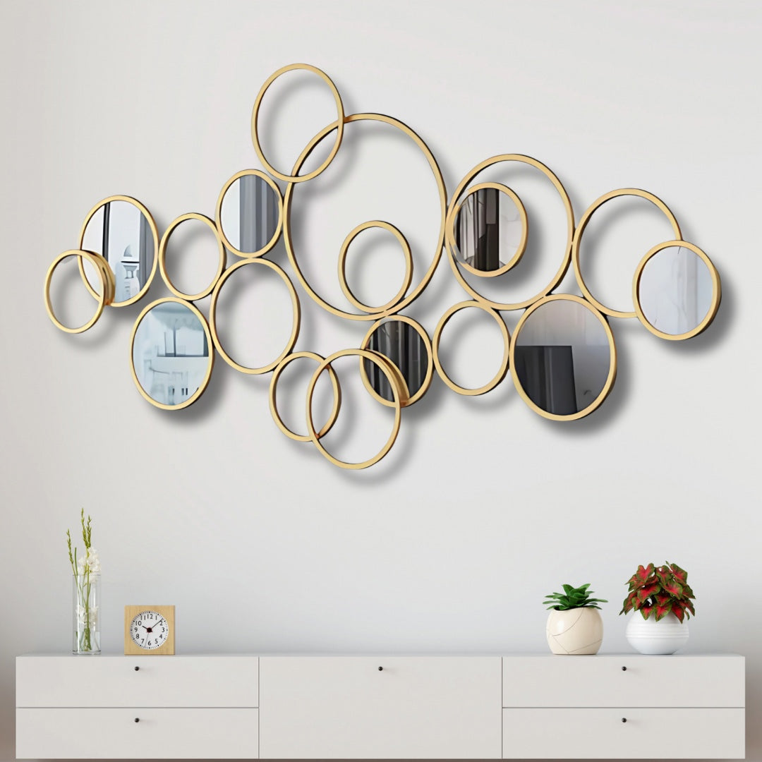 Golden Circular Ring Wall Mirror