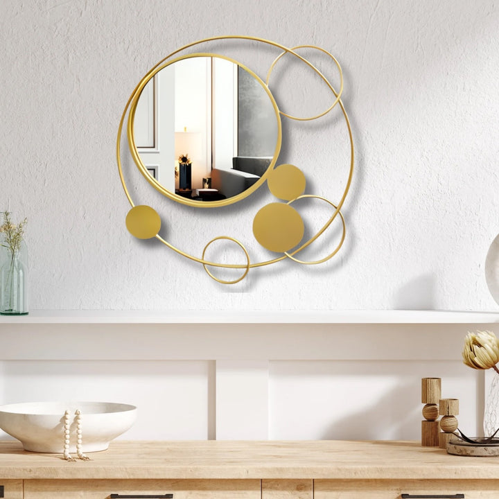 Golden Orbit Wall Mirror