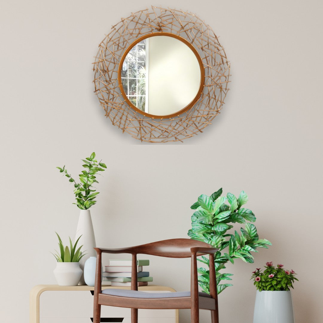 Golden Nest Round Wall Mirror