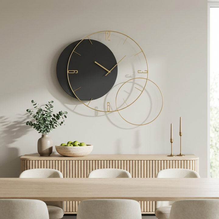 Minimal Black and Gold Wall Clock