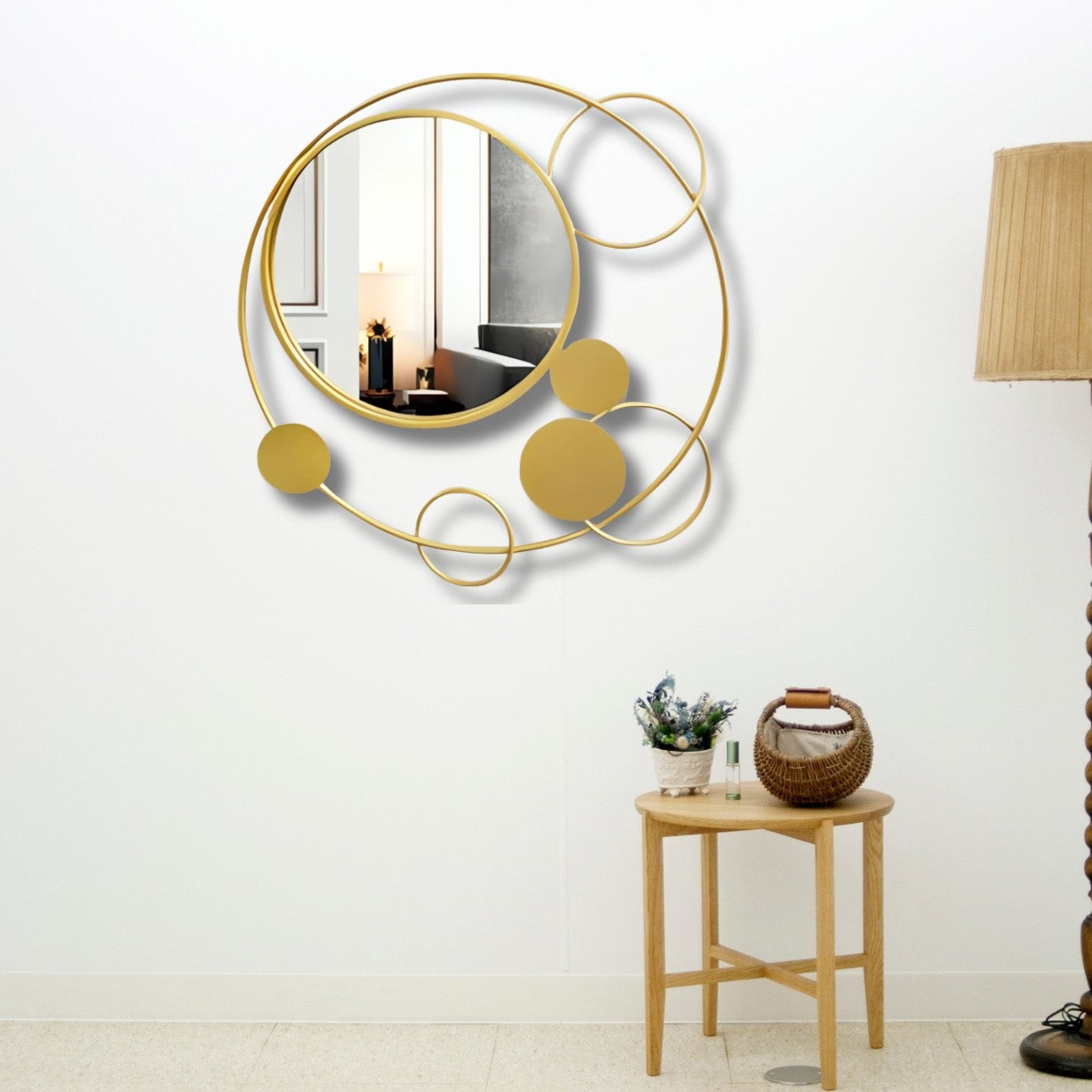 Golden Orbit Wall Mirror