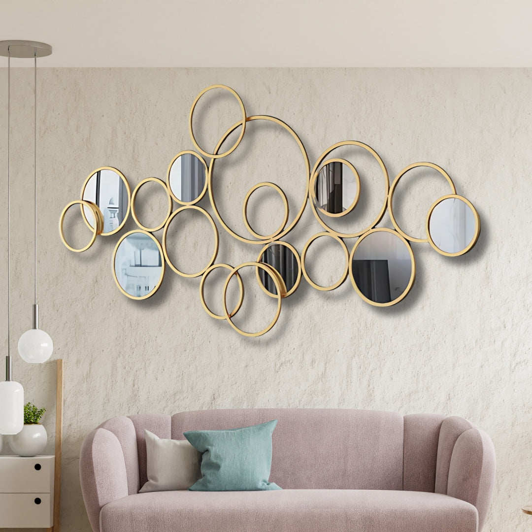 Golden Circular Ring Wall Mirror