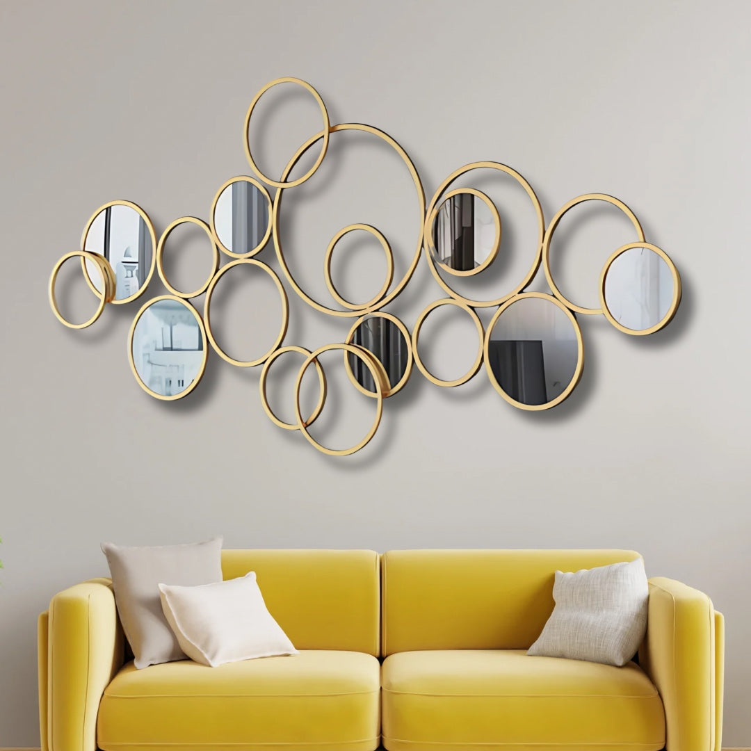 Golden Circular Ring Wall Mirror