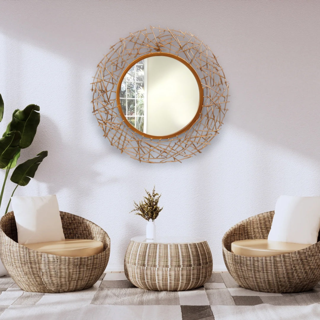 Golden Nest Round Wall Mirror