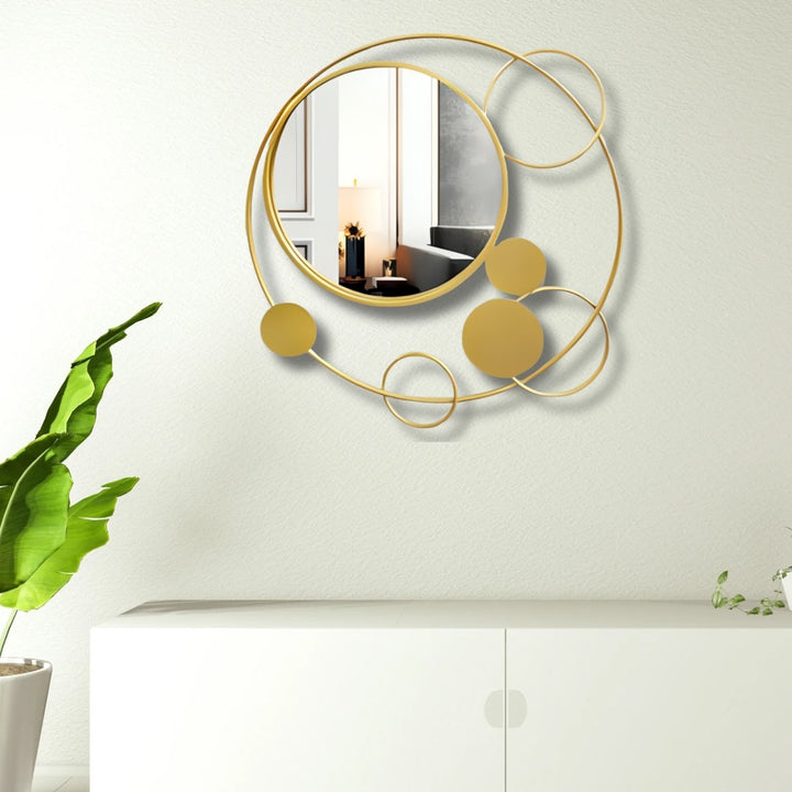 Golden Orbit Wall Mirror