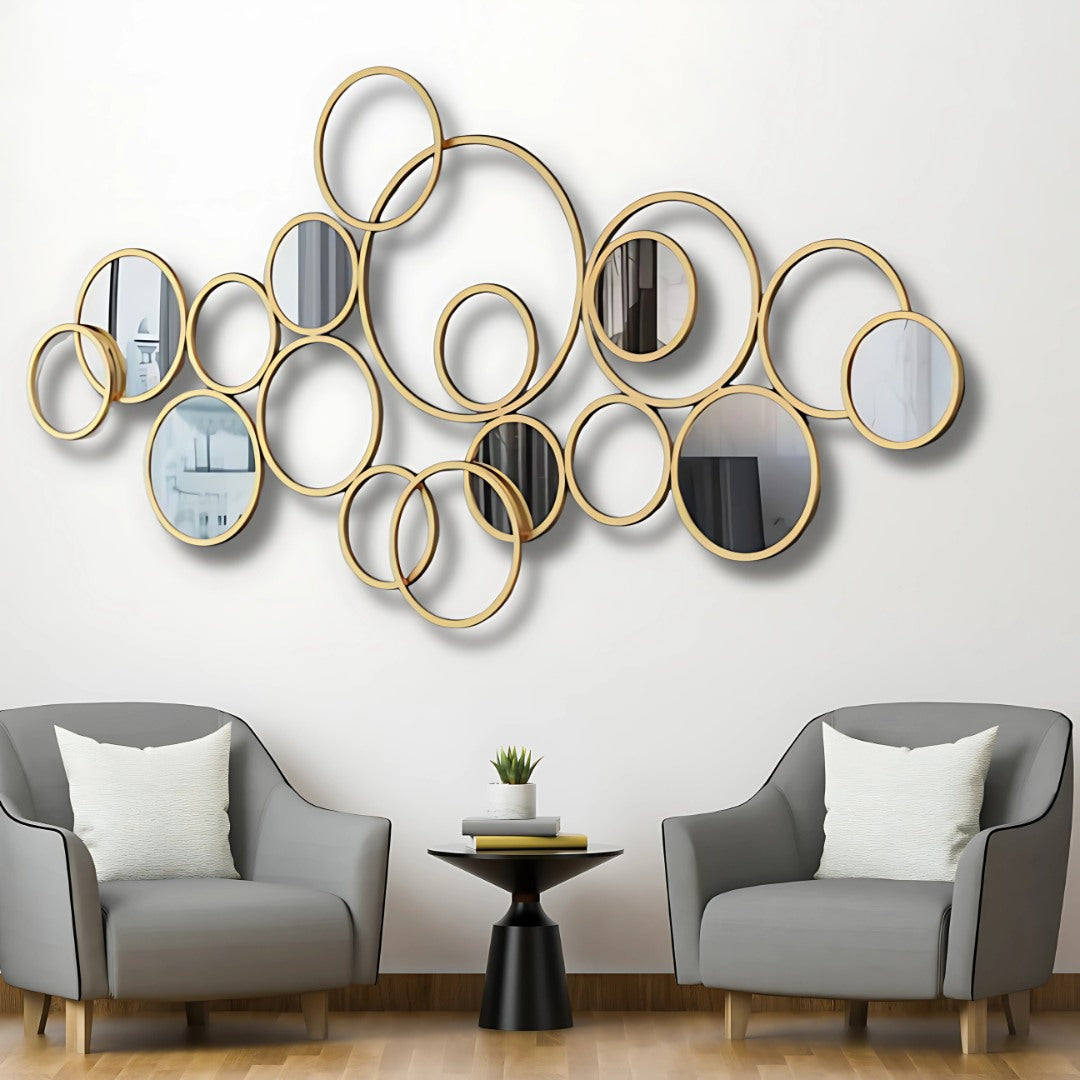 Golden Circular Ring Wall Mirror