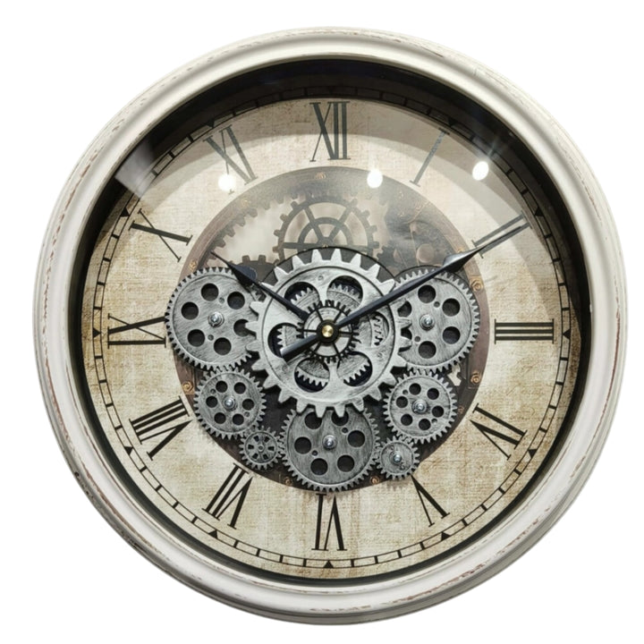 Industrial Steampunk Moving Gears Wall Clock