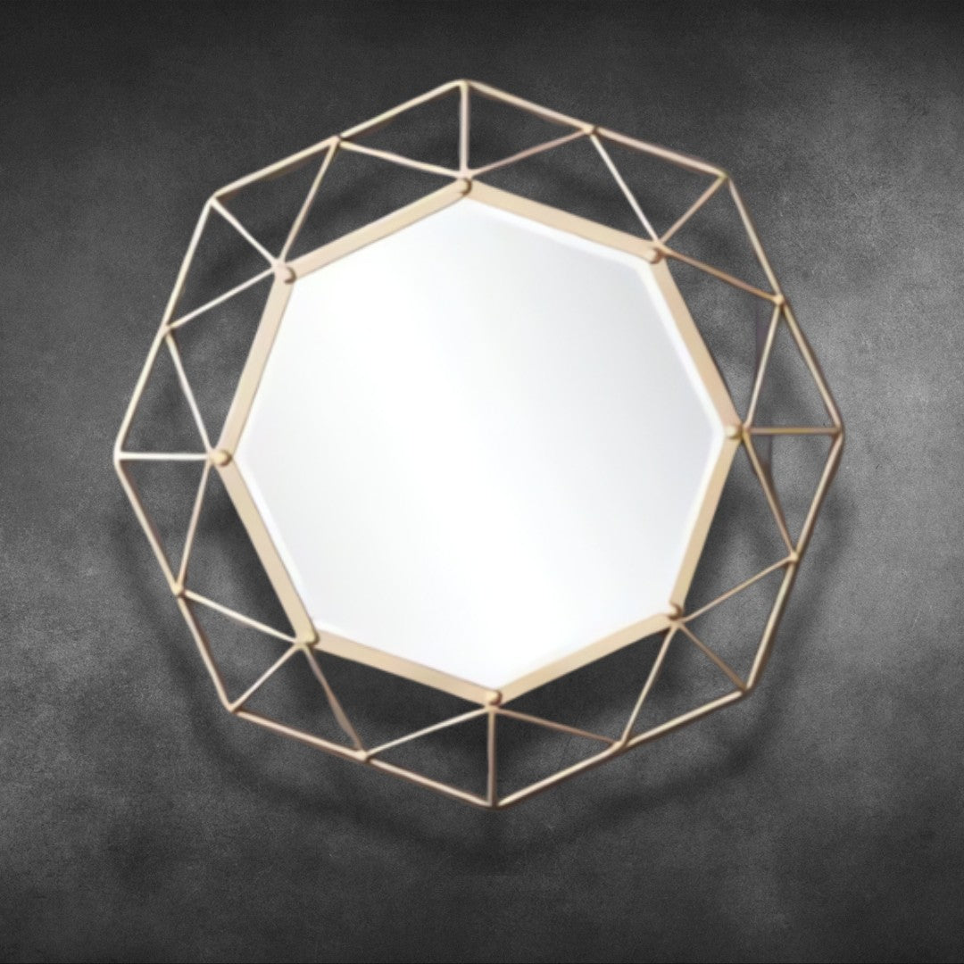 Geometric Golden Wall Mirror