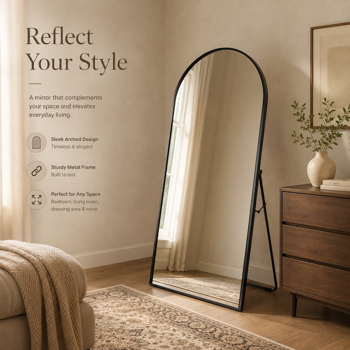 Full Length Black Designer Standing Mirror/Wall Mirror - Final Sale!