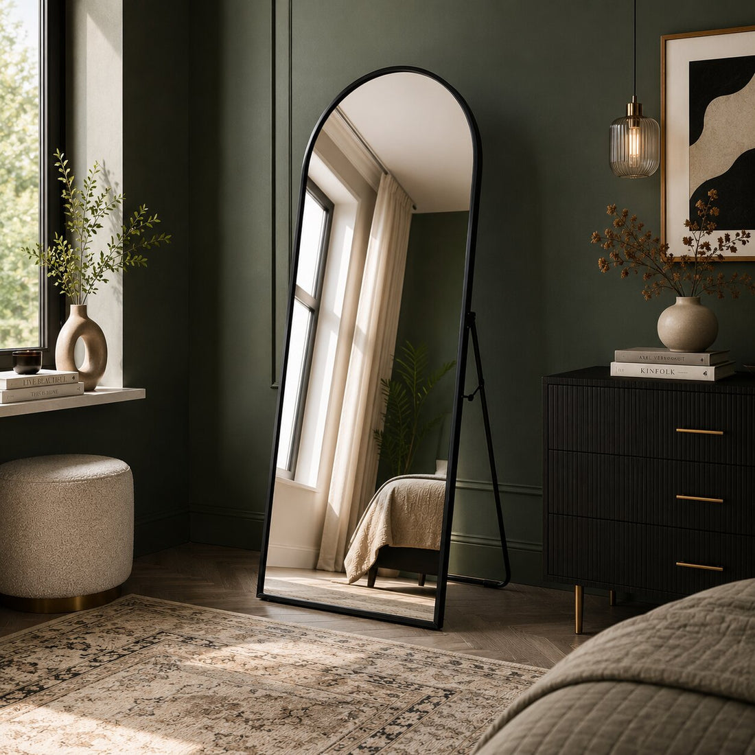 Full Length Black Designer Standing Mirror/Wall Mirror - Final Sale!