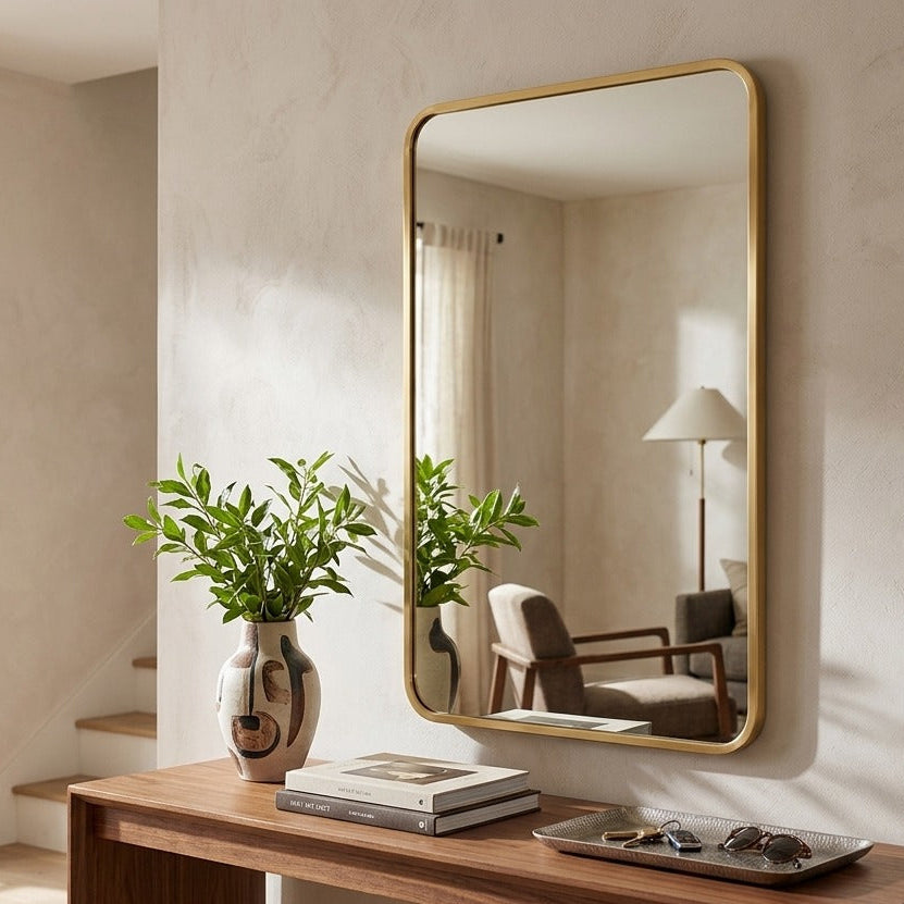 Wall Mirror with Rounded Edges by writingsonthewall
