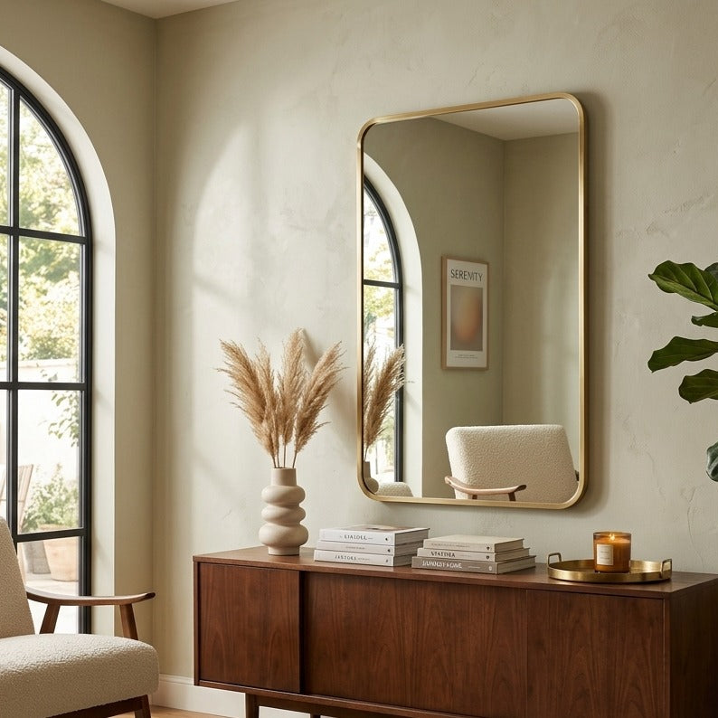 Wall Mirror with Rounded Edges by writingsonthewall