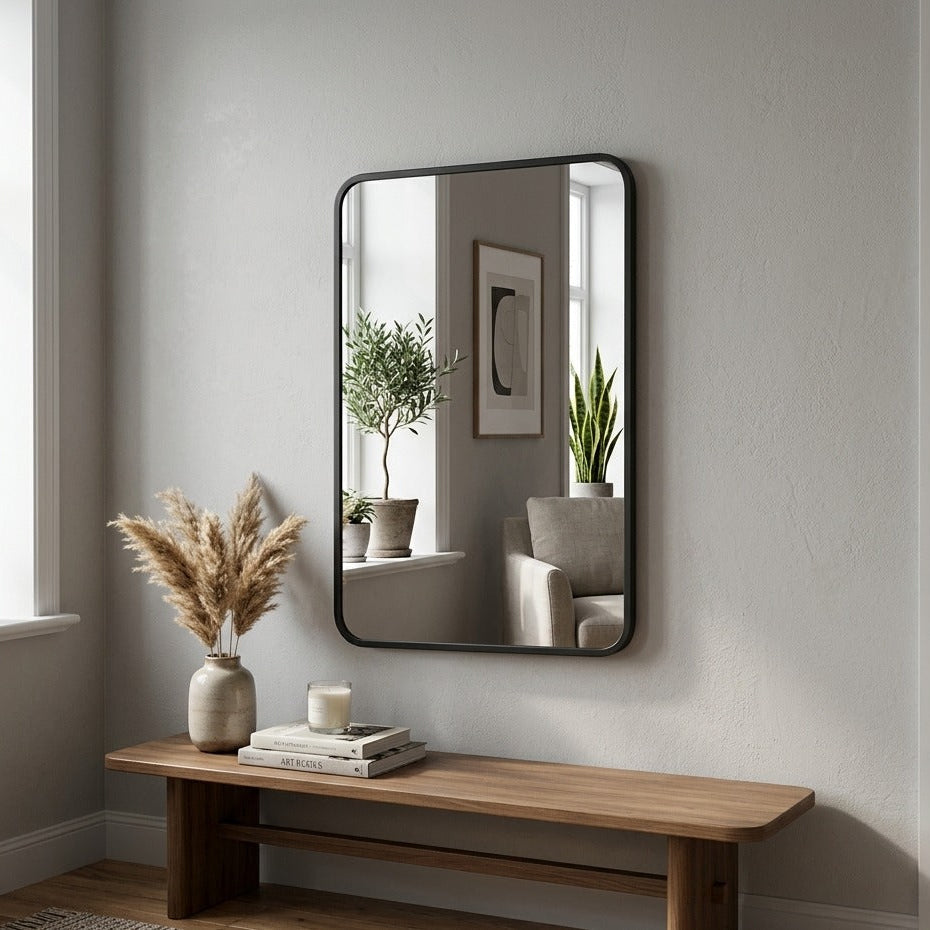 Wall Mirror with Rounded Edges by writingsonthewall