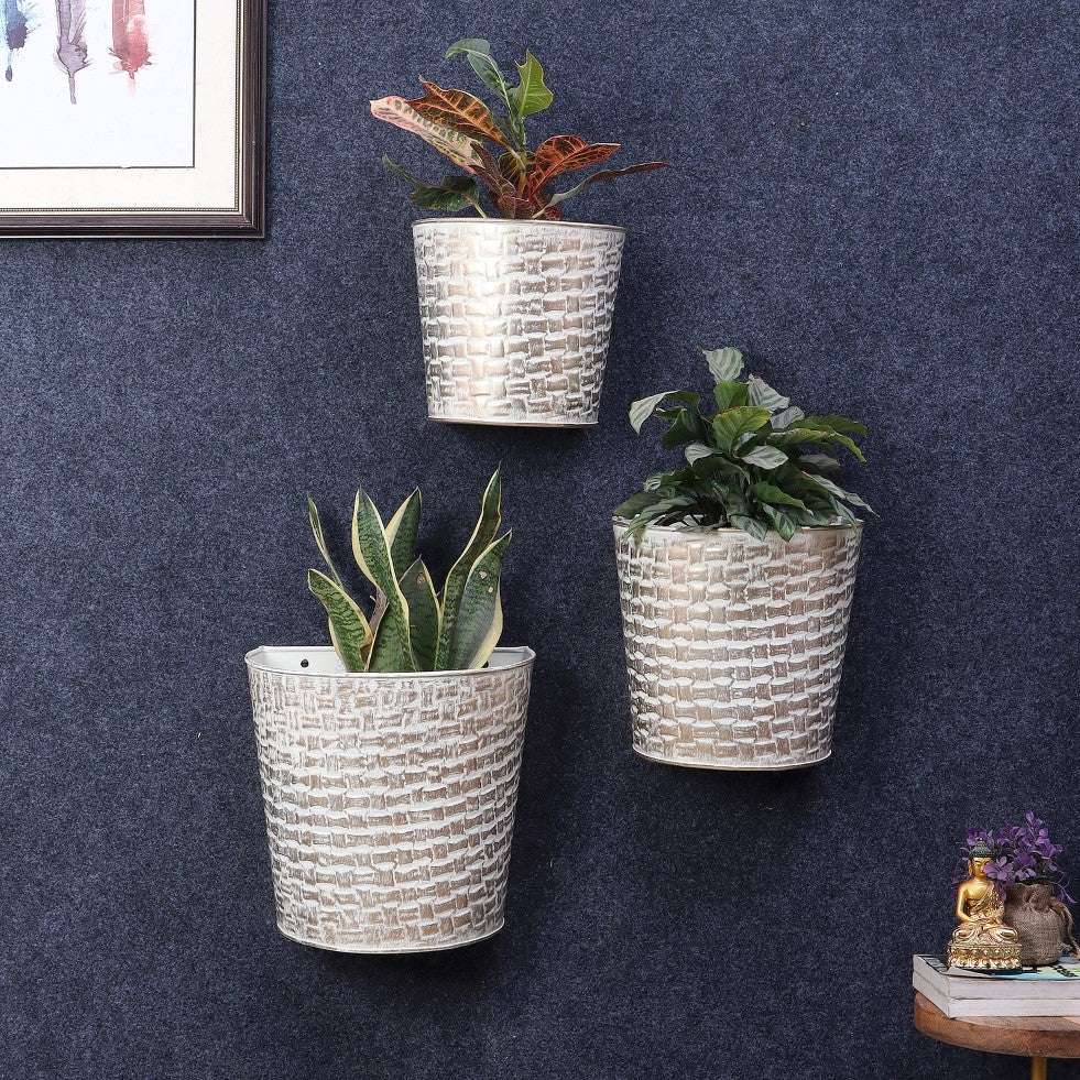 White & Gold Hammered Wall Planter - Set of 3 Writings On The Wall bestseller