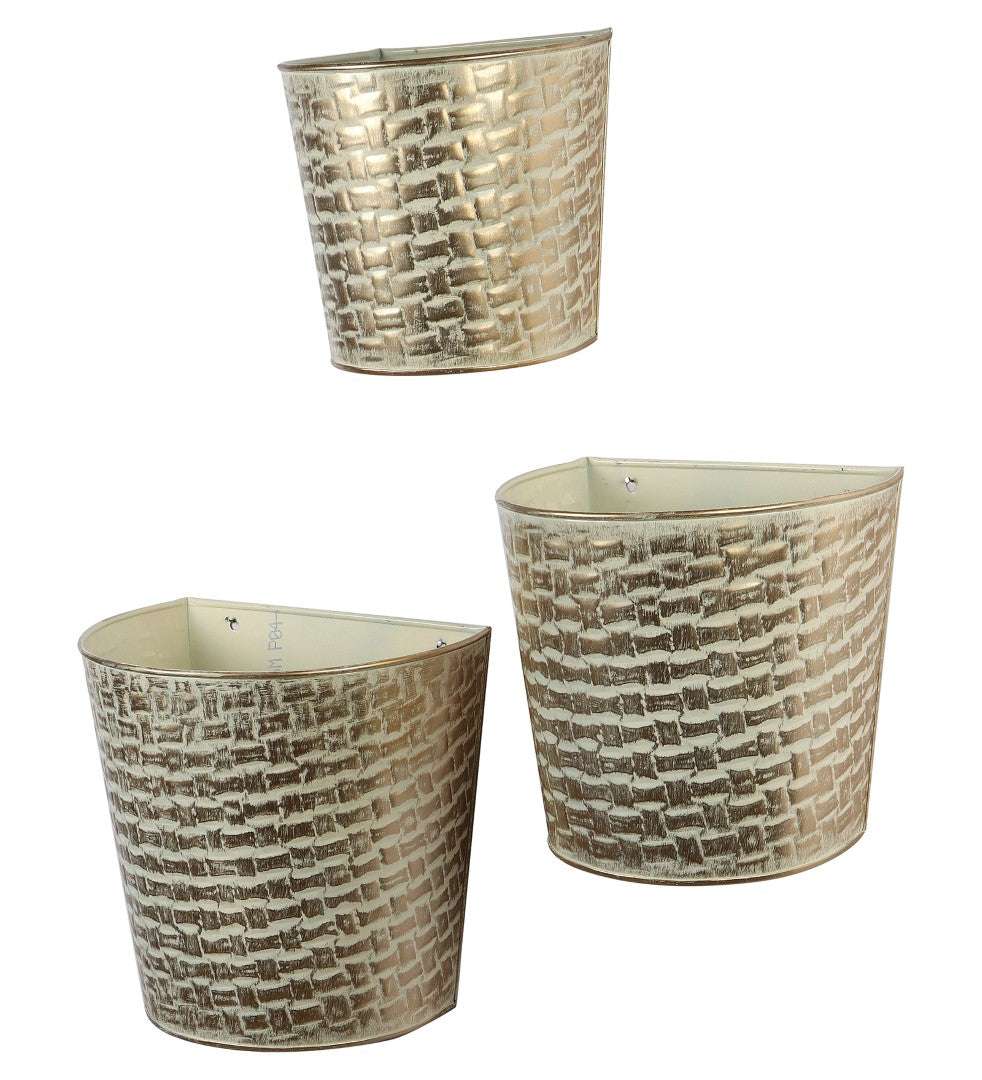 White & Gold Hammered Wall Planter - Set of 3 Writings On The Wall bestseller