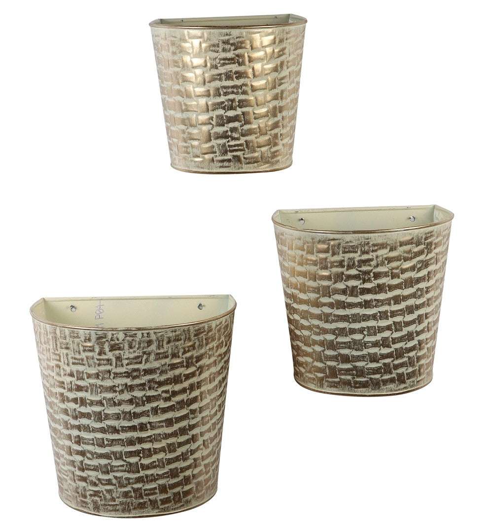 White & Gold Hammered Wall Planter - Set of 3 Writings On The Wall bestseller