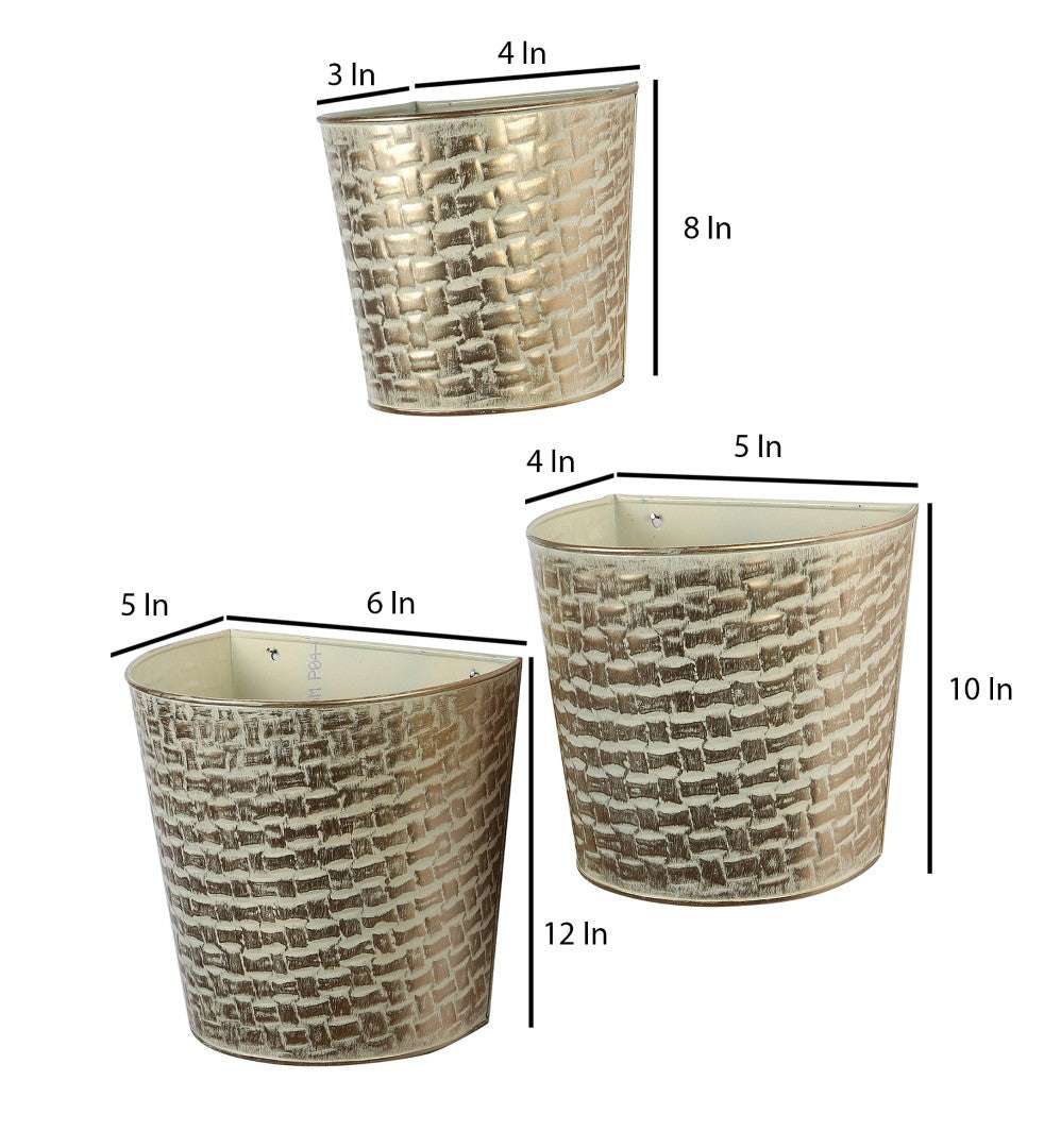 White & Gold Hammered Wall Planter - Set of 3 Writings On The Wall bestseller