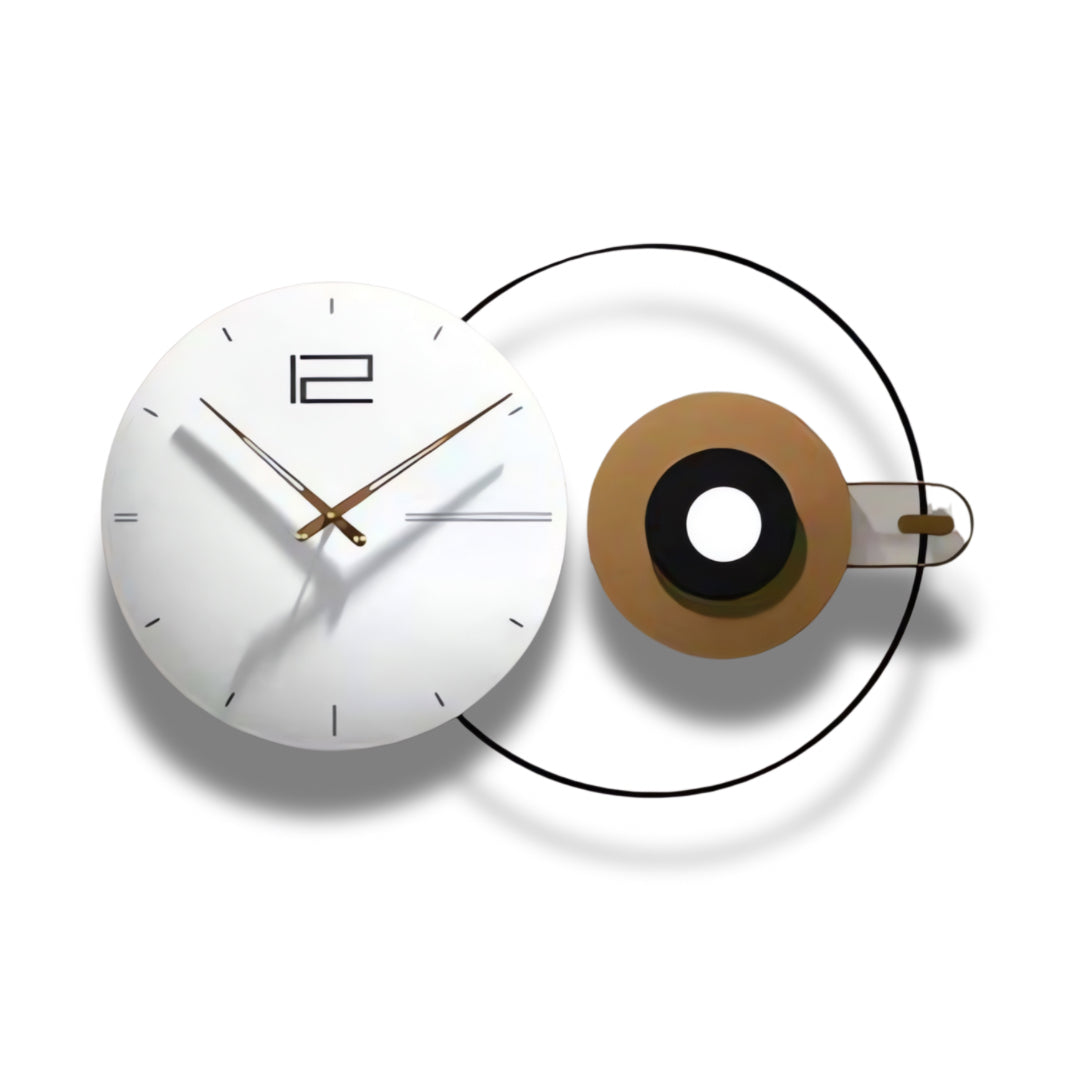 White And Gold Designer Wall Clock