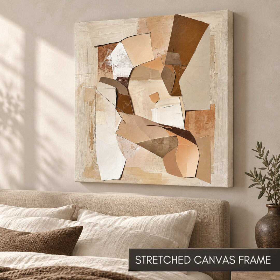 Earthy Neutral Layers Abstract Painting - Art Print