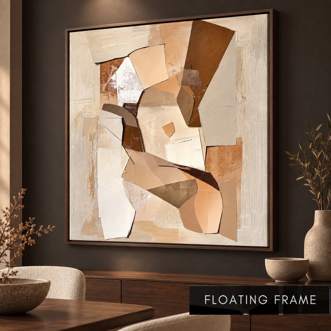 Earthy Neutral Layers Abstract Painting - Art Print