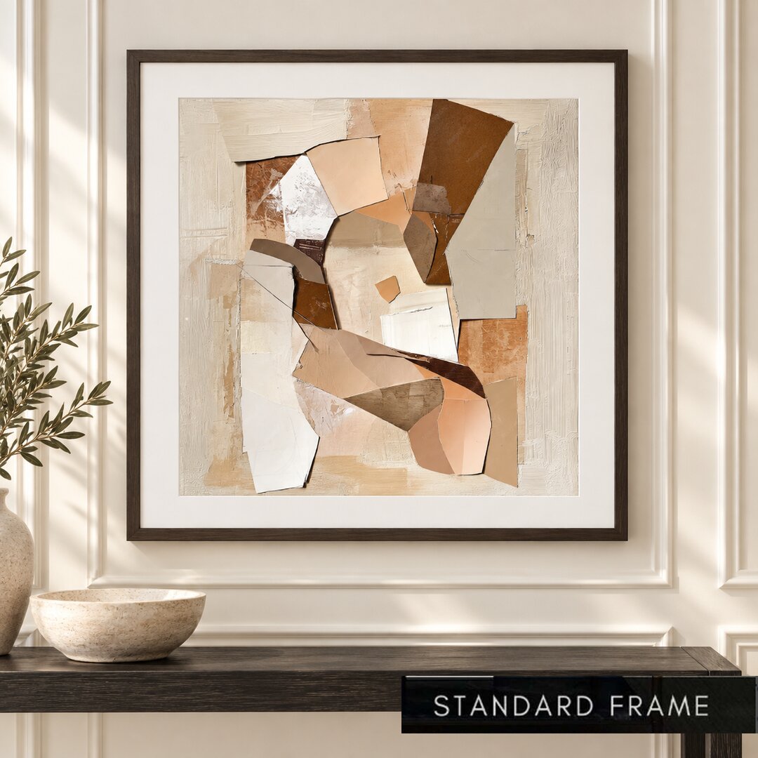 Earthy Neutral Layers Abstract Painting - Art Print