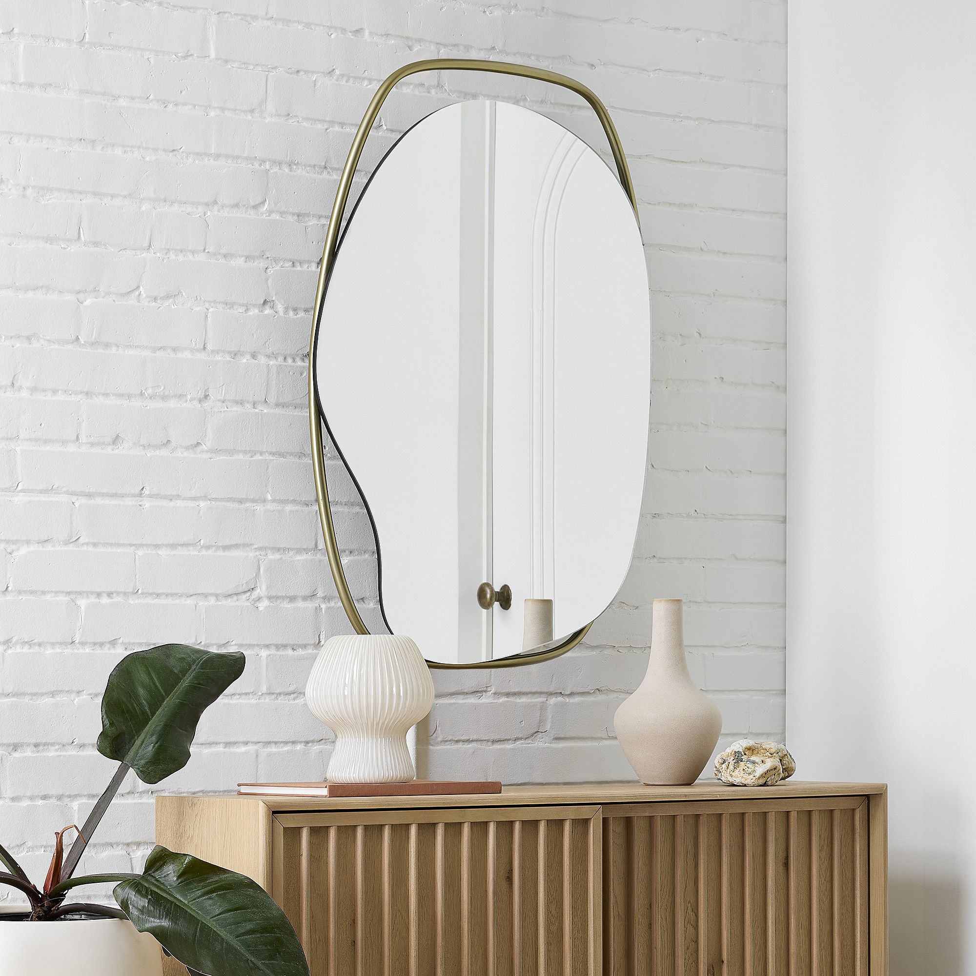 Asymmetric Wall Mirror with Frame